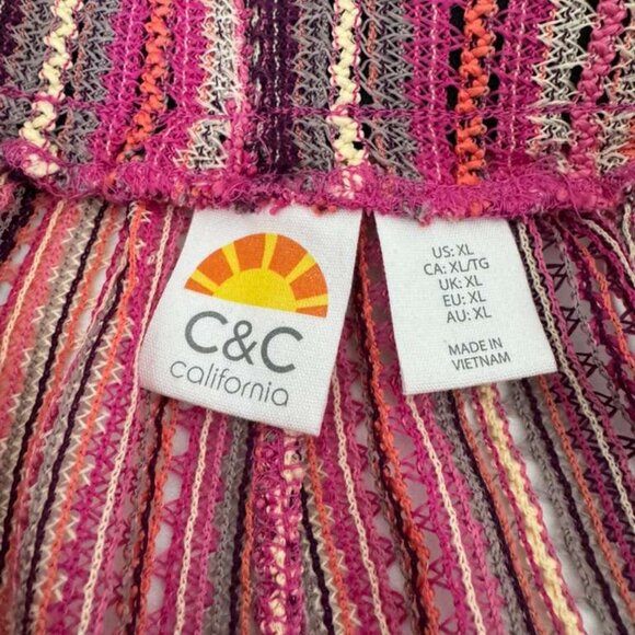 C&C California Striped Beach Cover-Up Pants XL | Boho Summer Resort - Picture 6 of 7